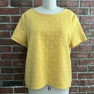 EUC W5 woven yellow dot top Size M